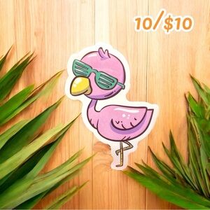 Cool Flamingo in Sunglasses Vinyl Sticker – Approx. 3”